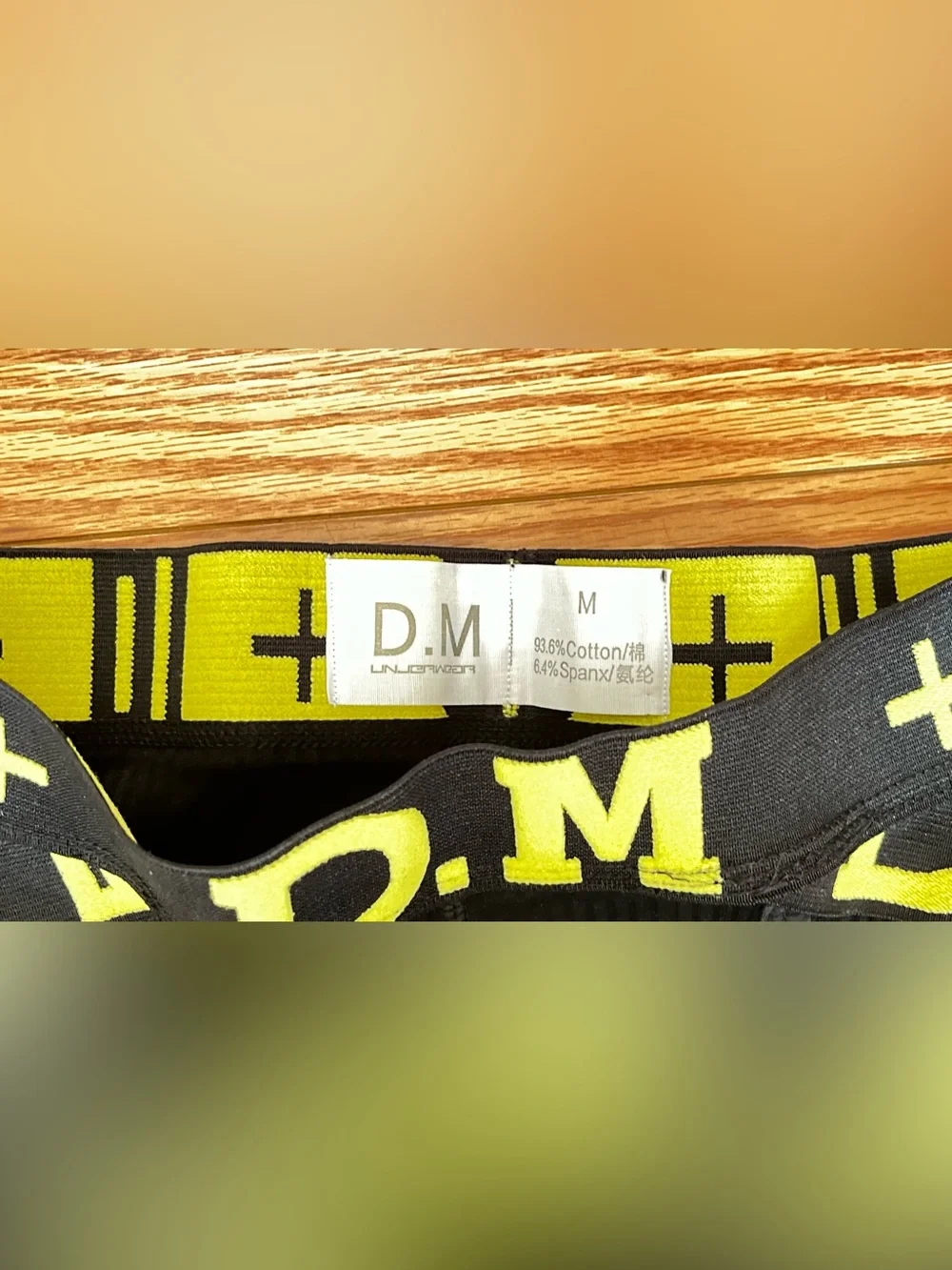 D.M MAN Men's Black & Lime jockstrap-style underwear Briefs Size M